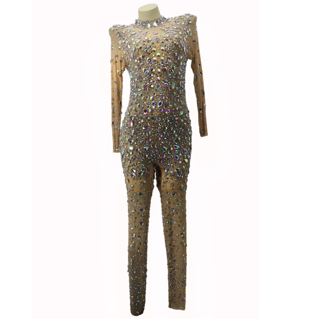Rhinestone Mesh Bodysuit