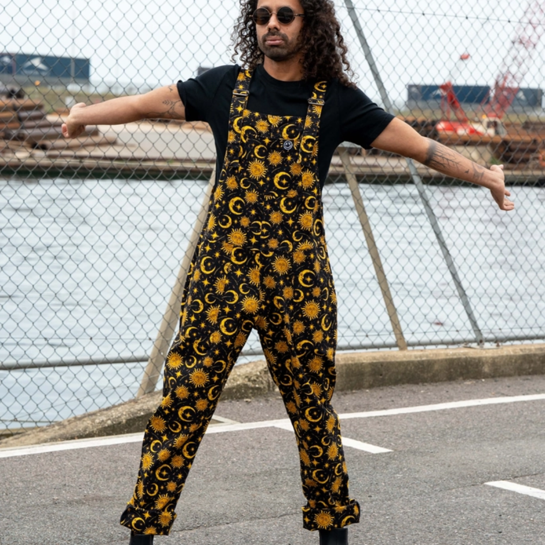 Celestial Sun and Moon Stretch Dungarees