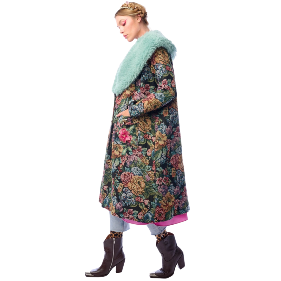 Jacquard Floral Tapestry Coat