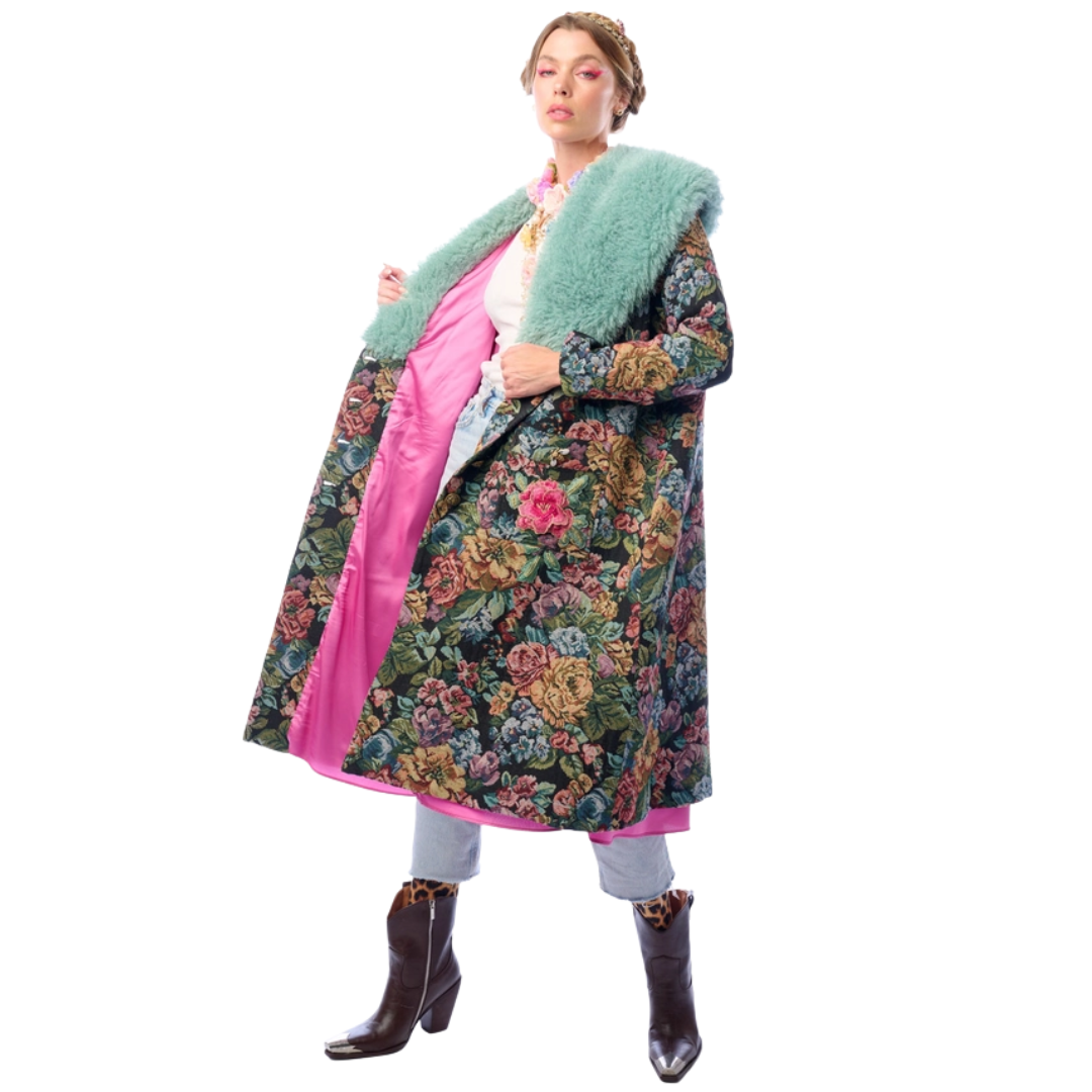 Jacquard Floral Tapestry Coat