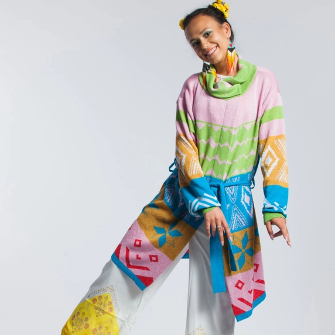 Alpaca Linen Rainbow Cardigan