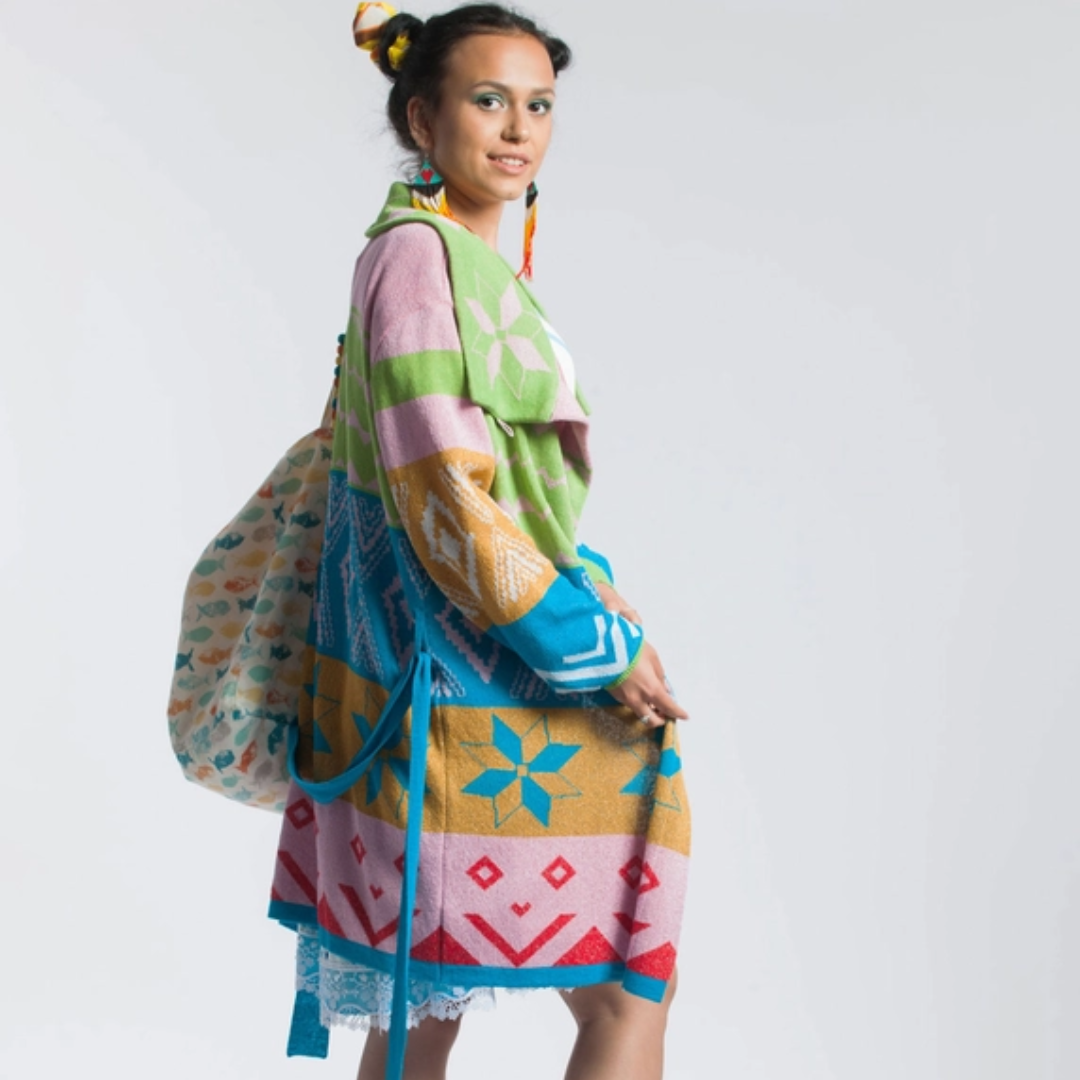 Alpaca Linen Rainbow Cardigan