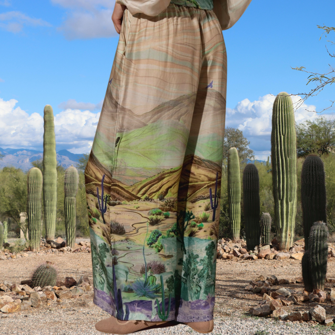 Cactus Print Silk Set