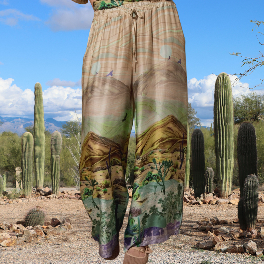 Cactus Print Silk Set