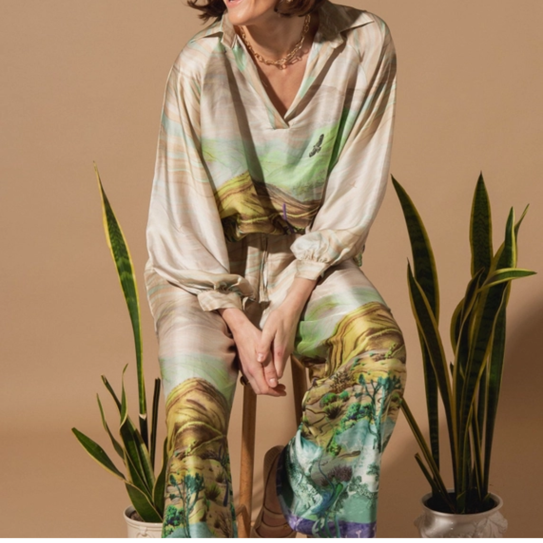 Cactus Print Silk Set