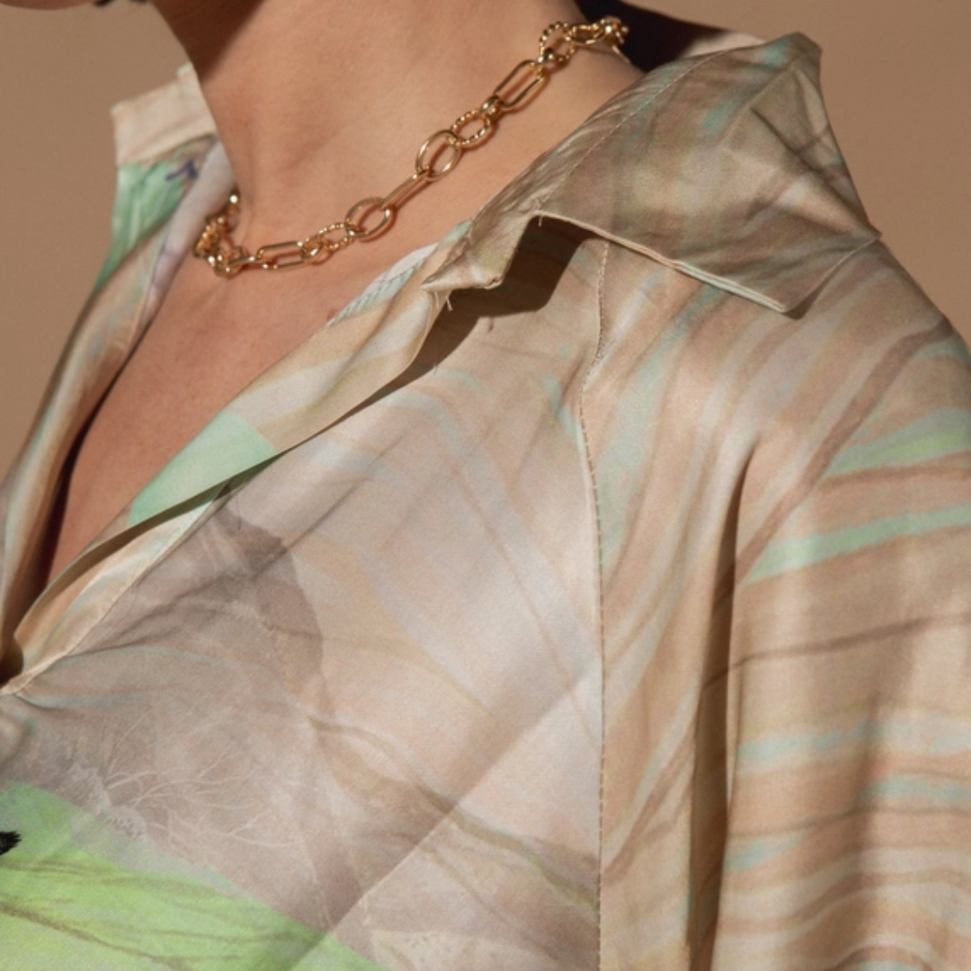 Cactus Print Silk Set