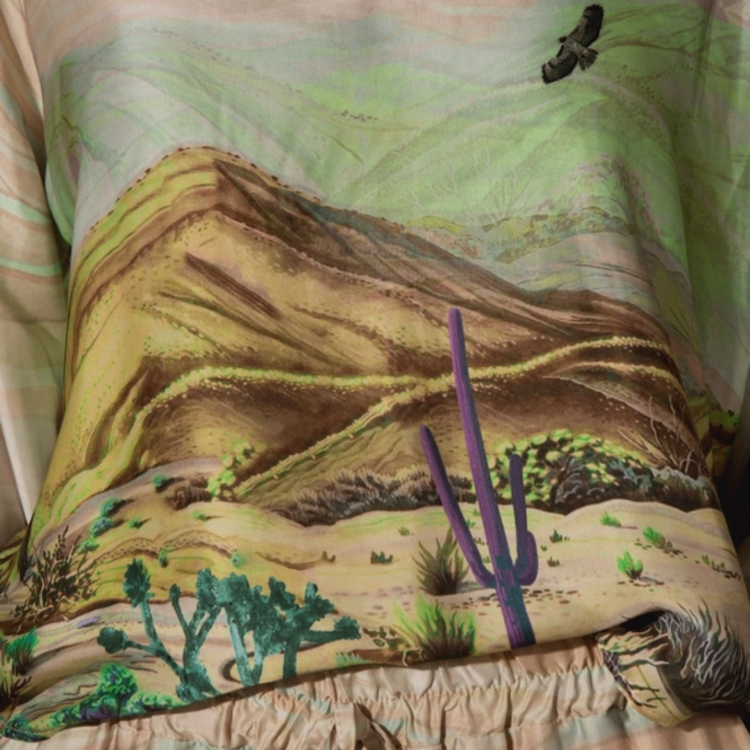 Cactus Print Silk Set