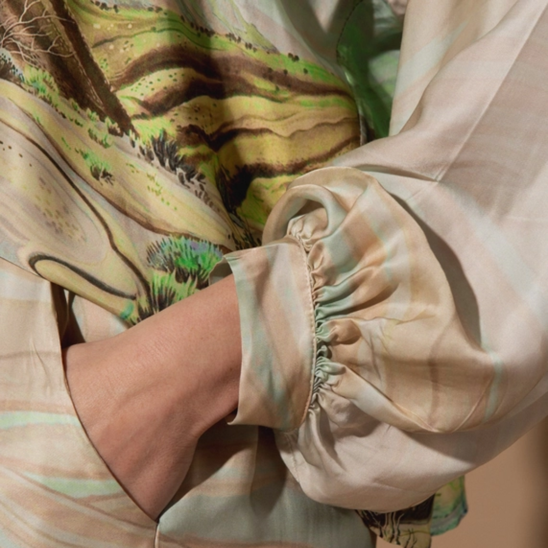 Cactus Print Silk Set