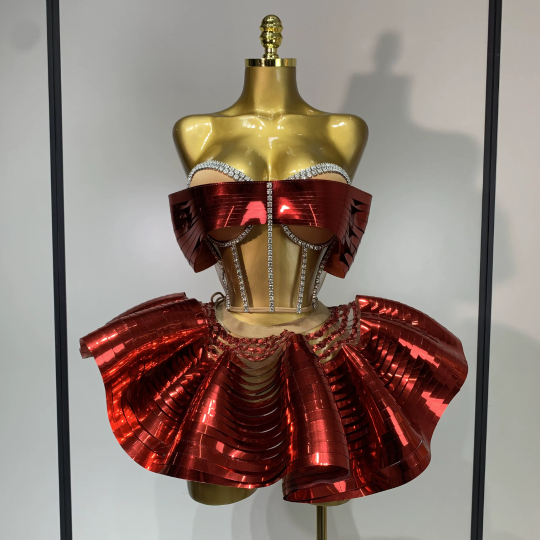 Futuristic Wave A-Line Dress