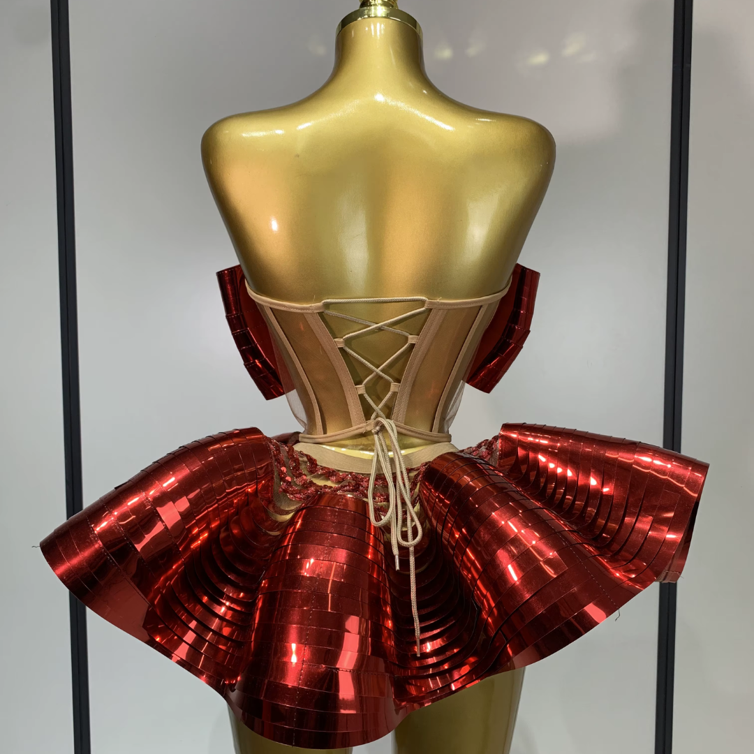 Futuristic Wave A-Line Dress