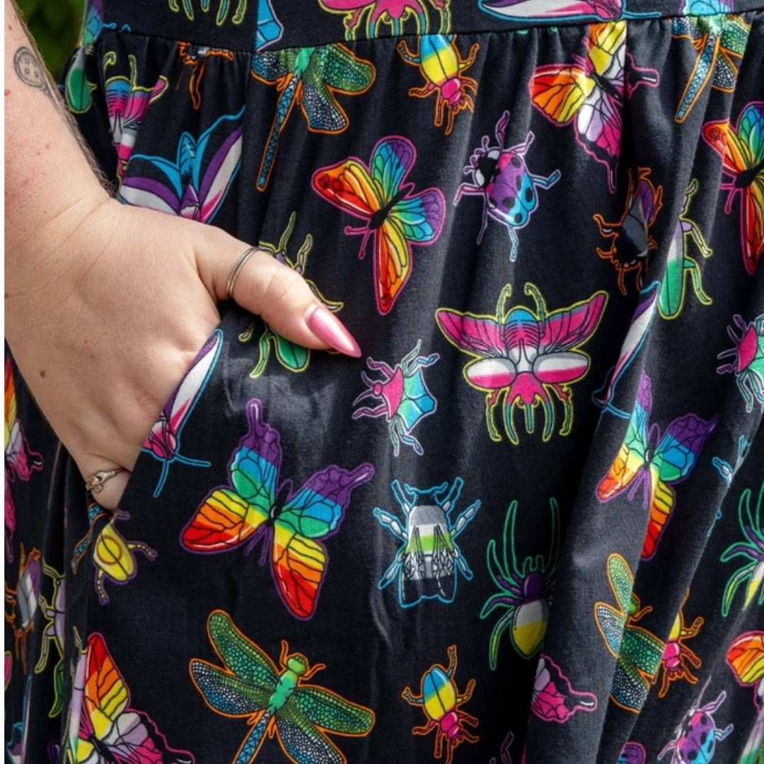 Rainbow Bugs Smock Dress