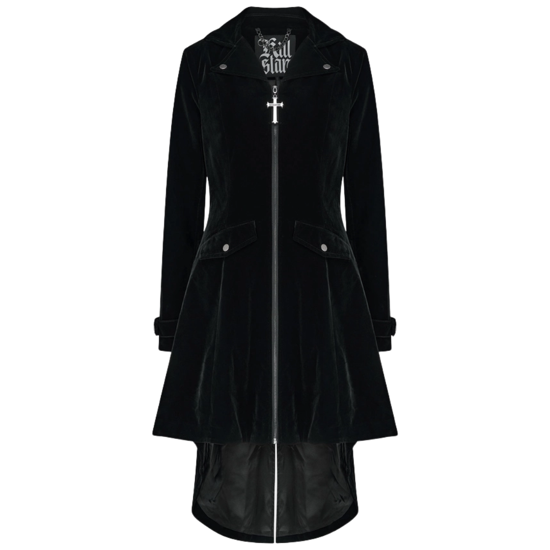 Velvet Lace Up Cross Coat