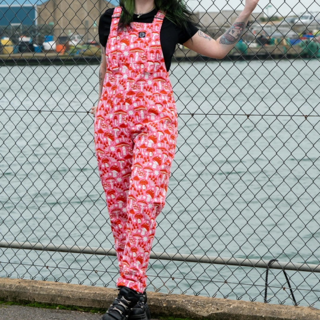 Mushrooms Stretch Dungarees
