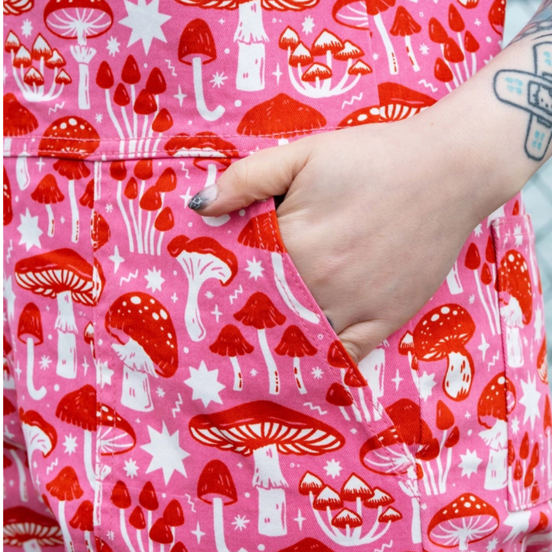 Mushrooms Stretch Dungarees