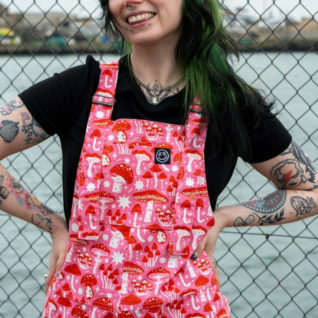 Mushrooms Stretch Dungarees
