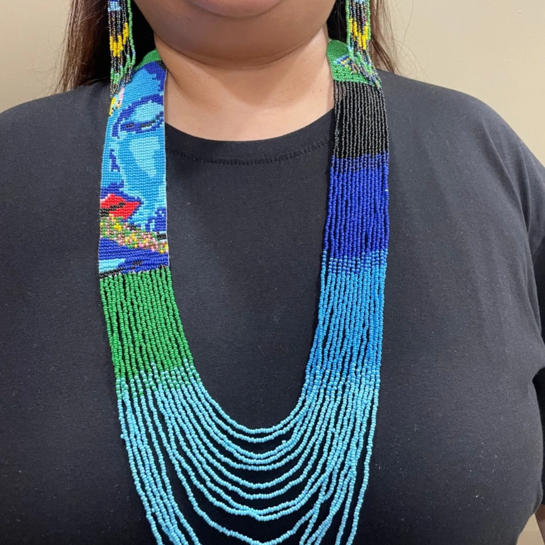 Abstract Face Beaded Jewellery Set