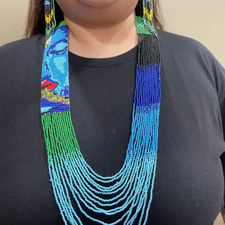 Abstract Face Beaded Jewellery Set