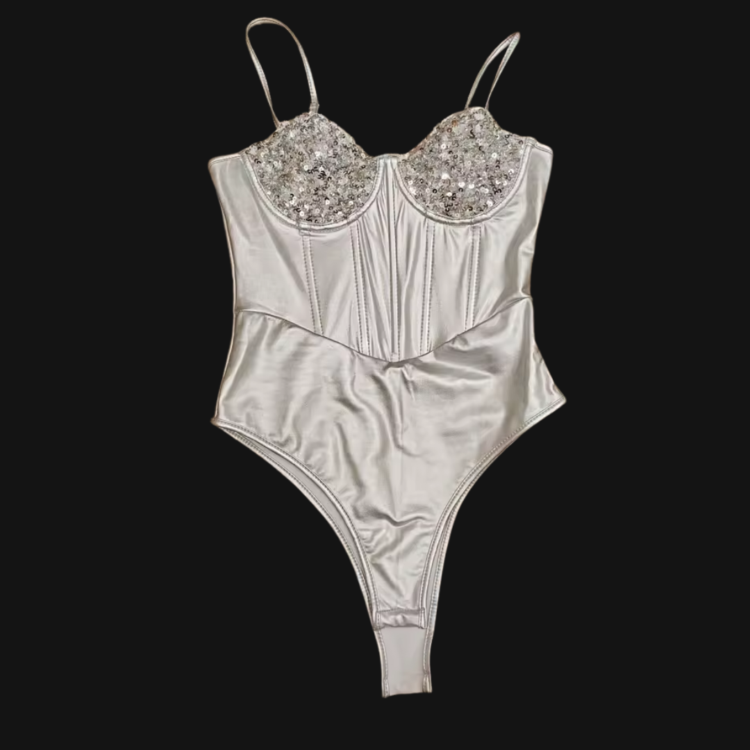 Sequin Metallic Bodysuit