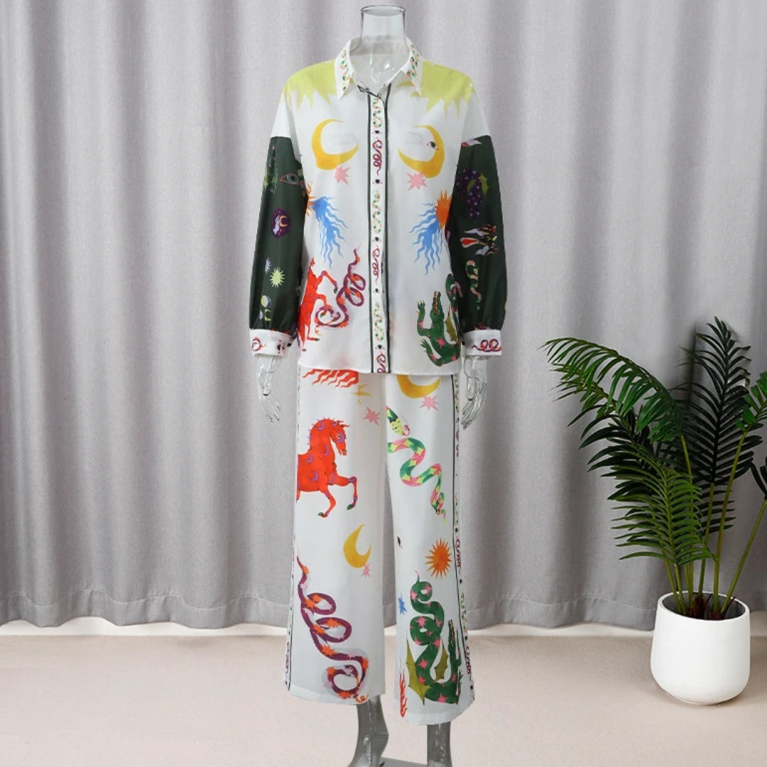 Celestial Animal Print Two Piece Co-ord - Festigal