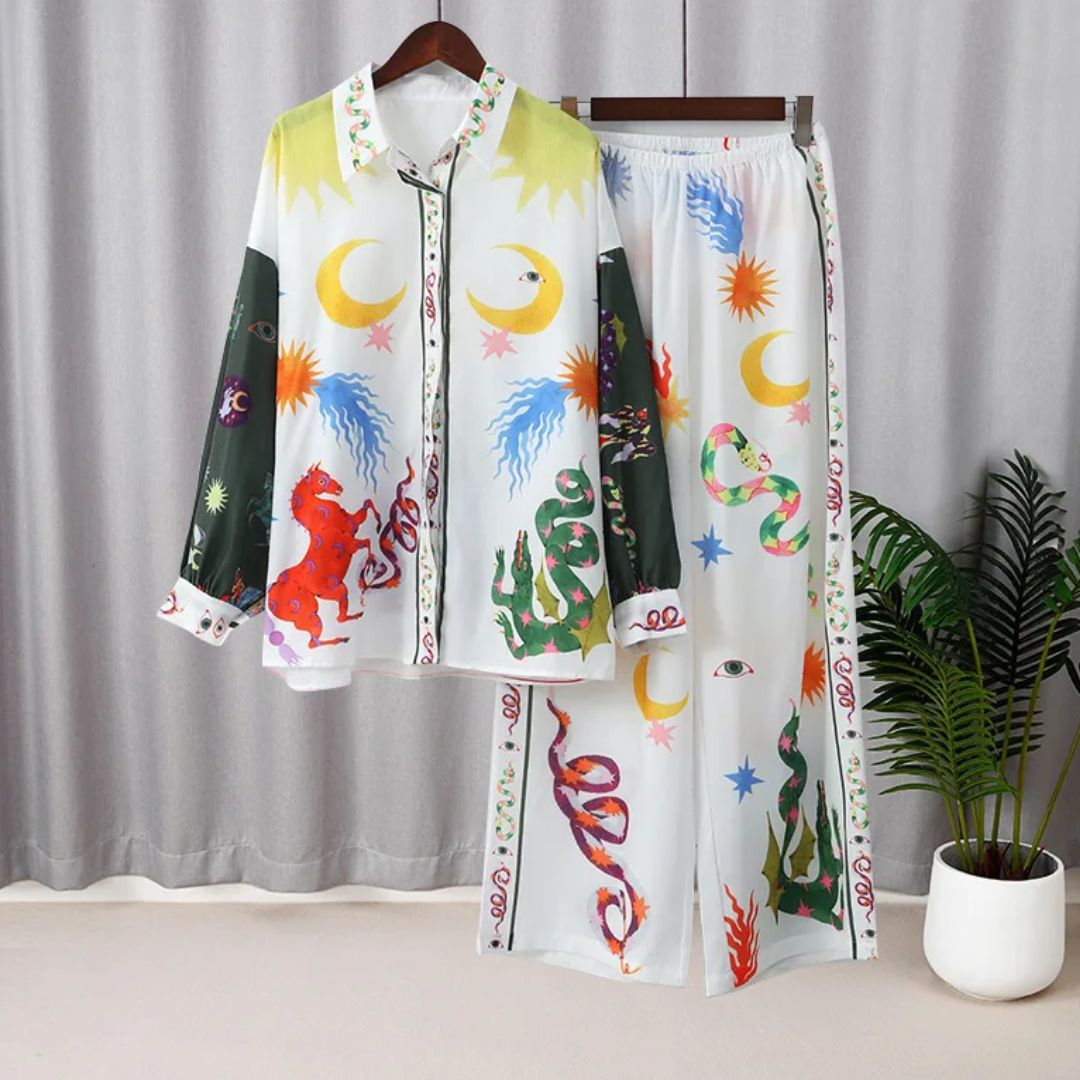 Celestial Animal Print Two Piece Co-ord - Festigal