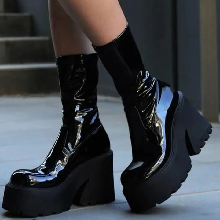 Chunky Platform Heel Boots - Festigal