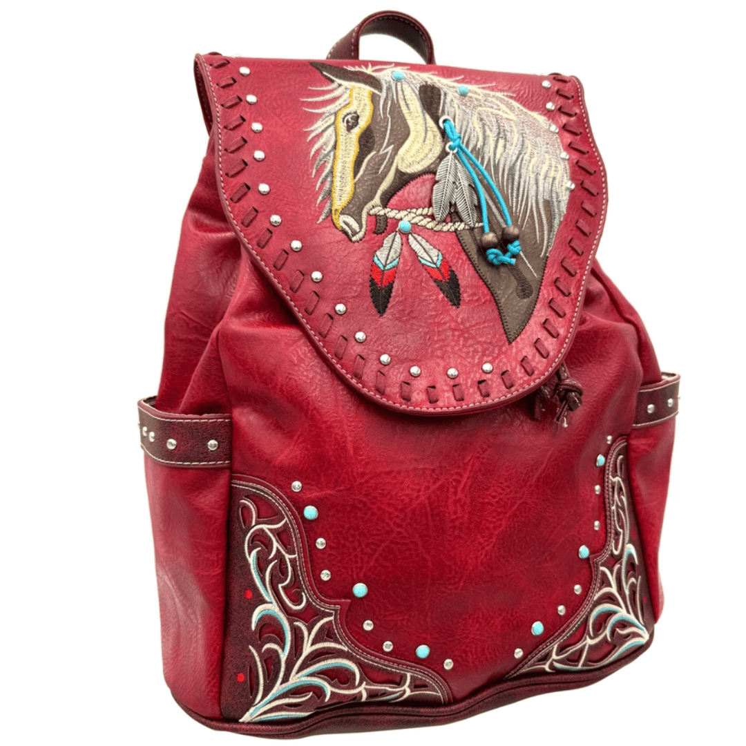 Western Embroidered Horse Backpack