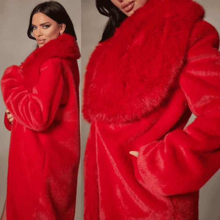 Valentine Faux Fur Long Coat - Festigal