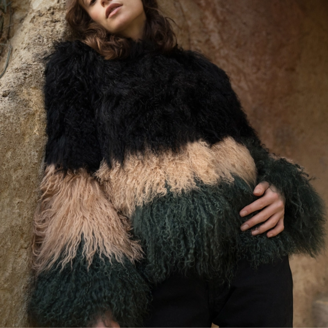 Ombre Mongolian Fur Jacket - Festigal