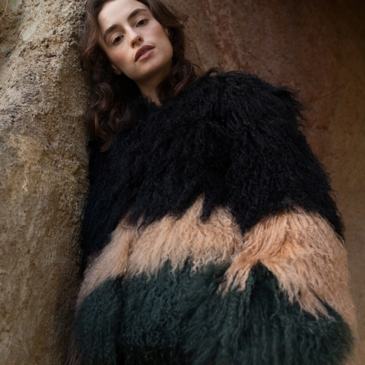 Ombre Mongolian Fur Jacket - Festigal