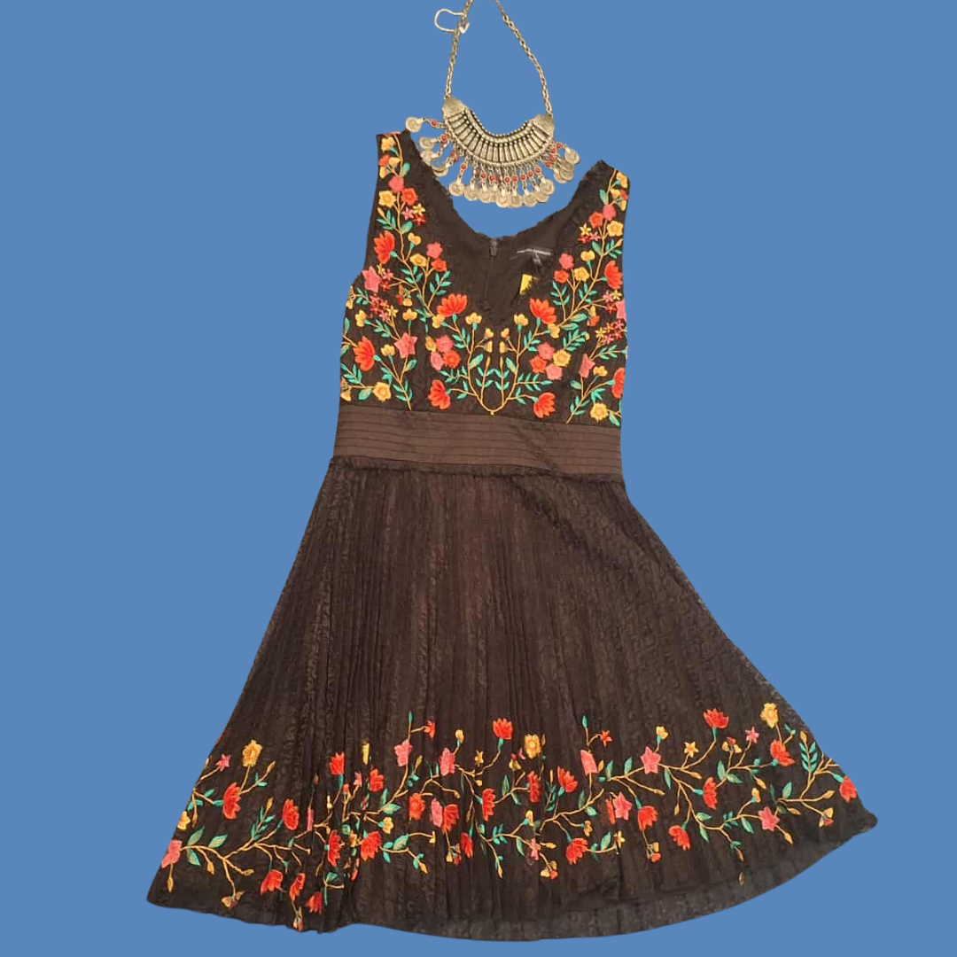 French Connection Amity Embroidered Dress Size 10. - Festigal
