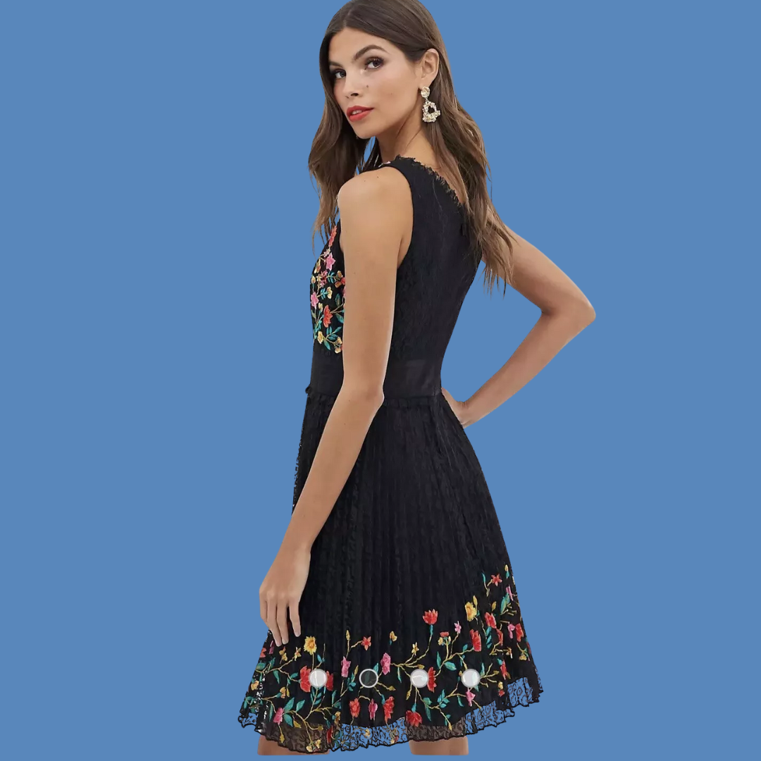 French Connection Amity Embroidered Dress Size 10. - Festigal