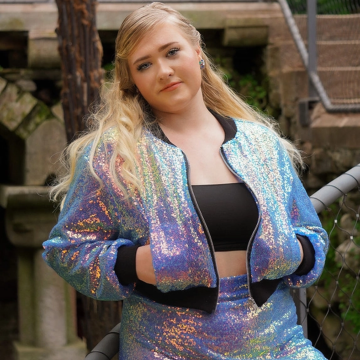 Sequin Bomber Jacket & Midi Skirt Set