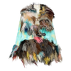 Multicoloured Patchwork Faux Fur Trim Jacket