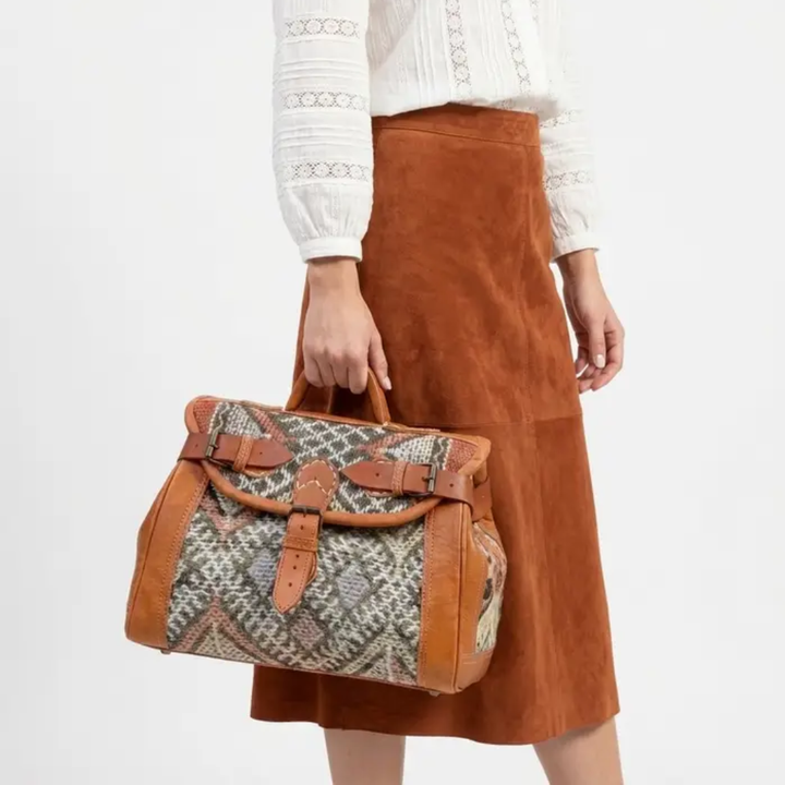Kilim Leather Weekender Bag