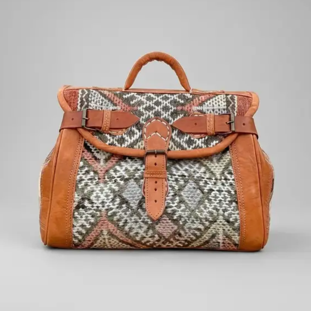 Kilim Leather Weekender Bag
