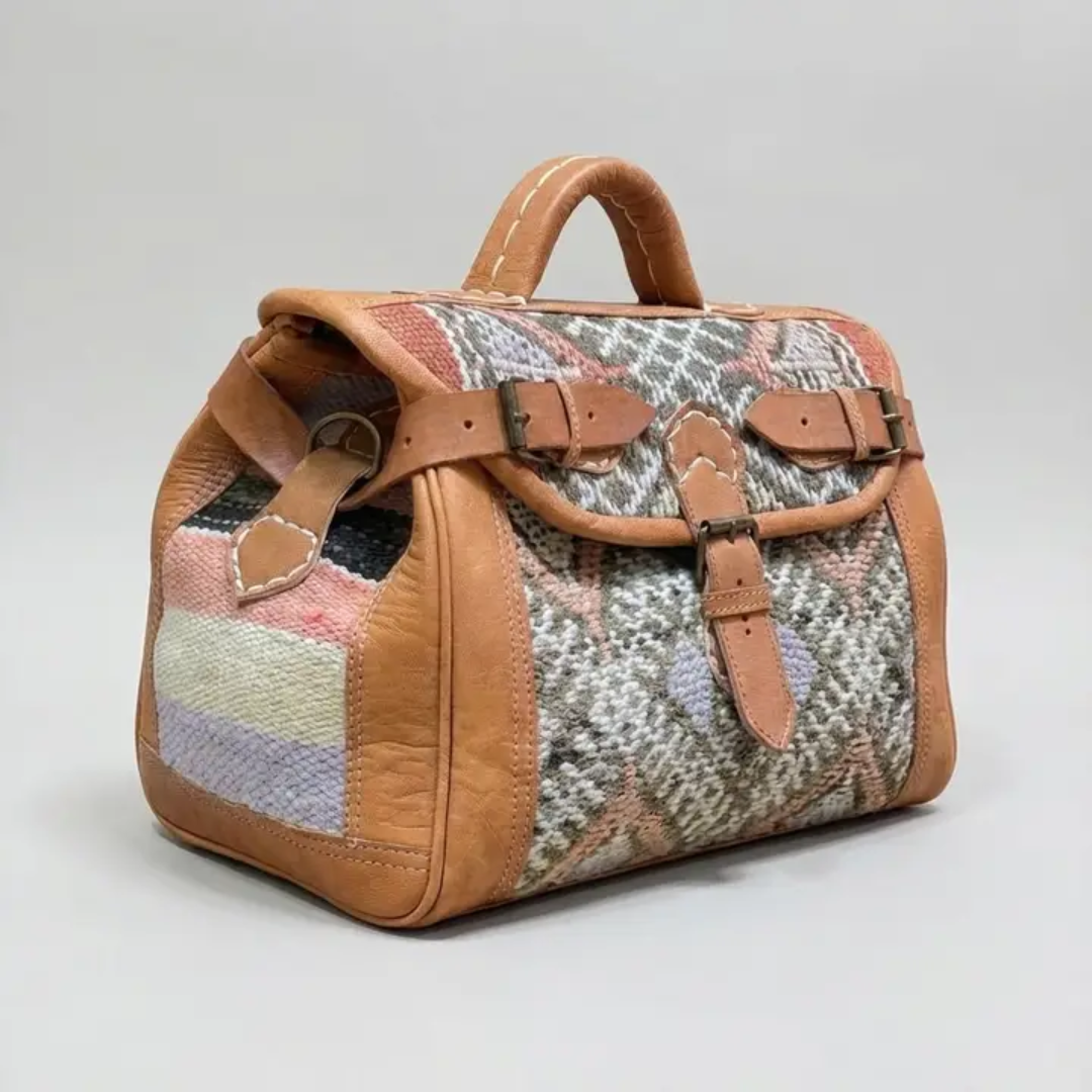 Kilim Leather Weekender Bag