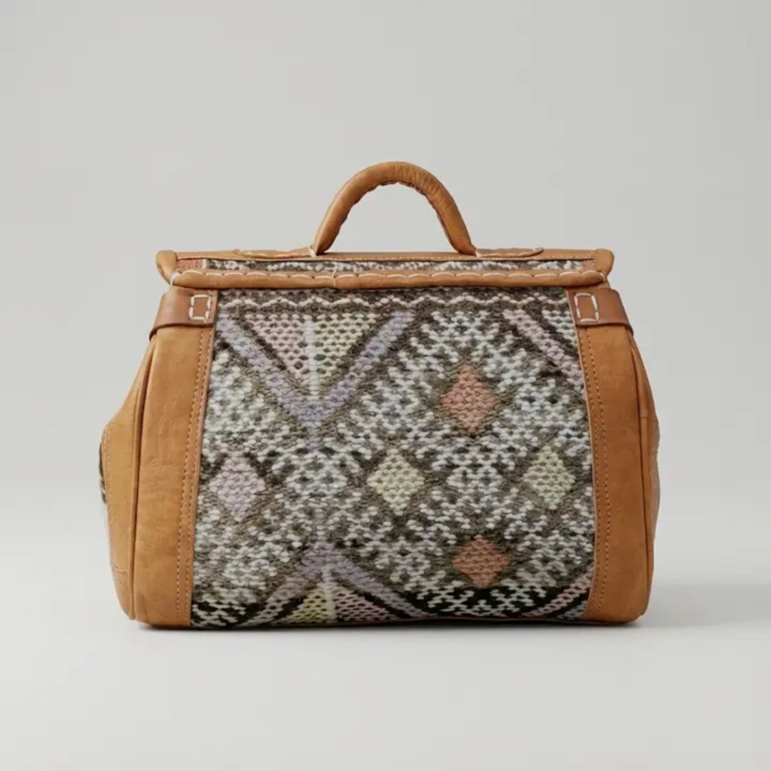 Kilim Leather Weekender Bag