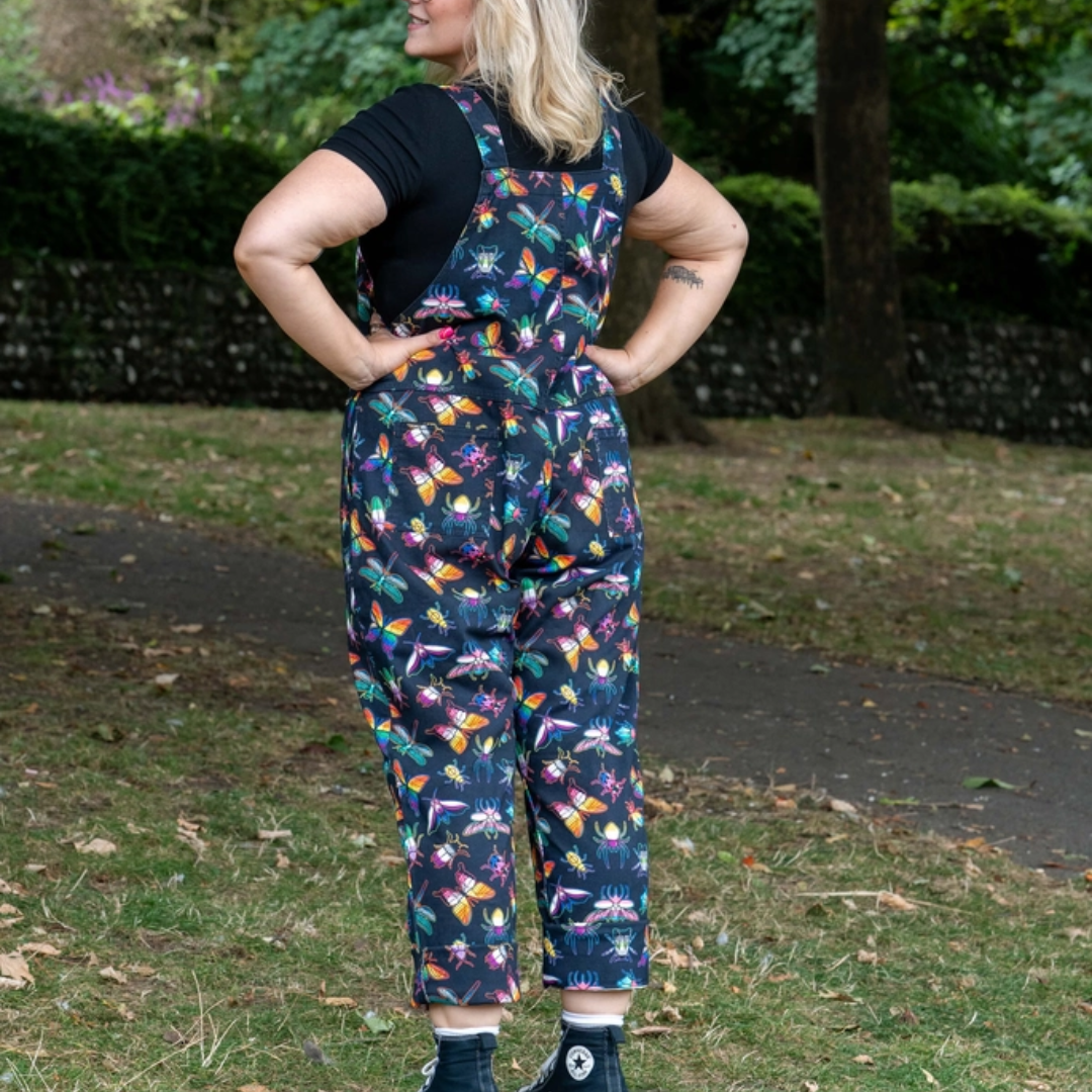Rainbow Bugs Stretch Dungarees
