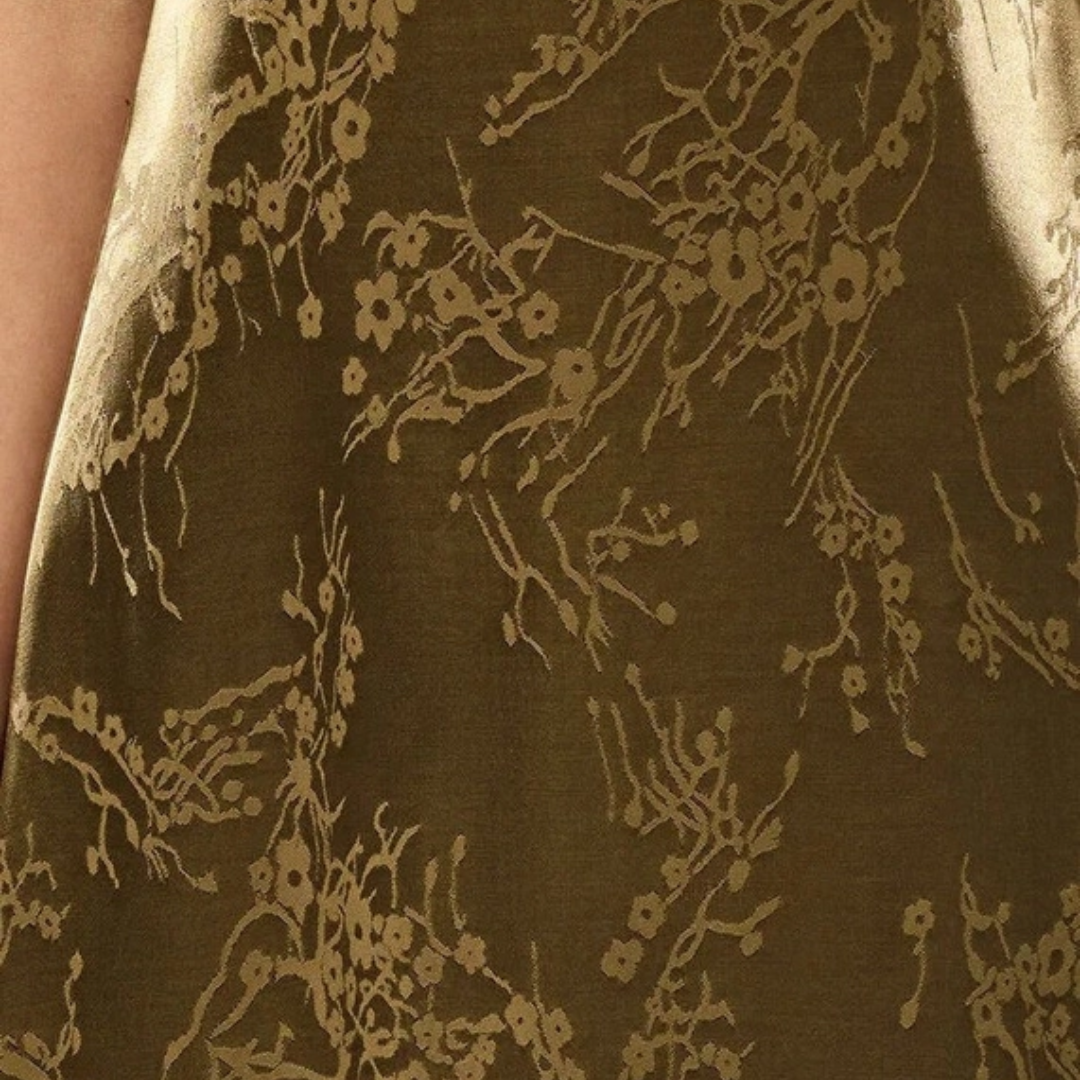 Satin Ruffle Asymmetrical Dress