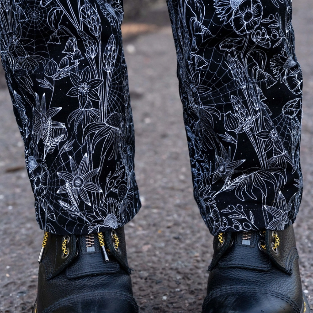 Black Floral Cobweb Boiler Suit