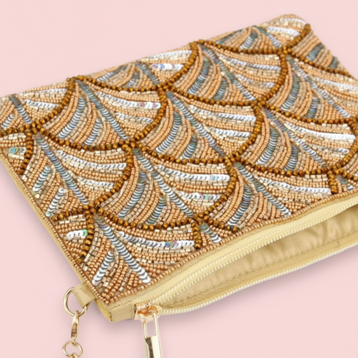 Gold & Silver Beaded Mermaid Bag
