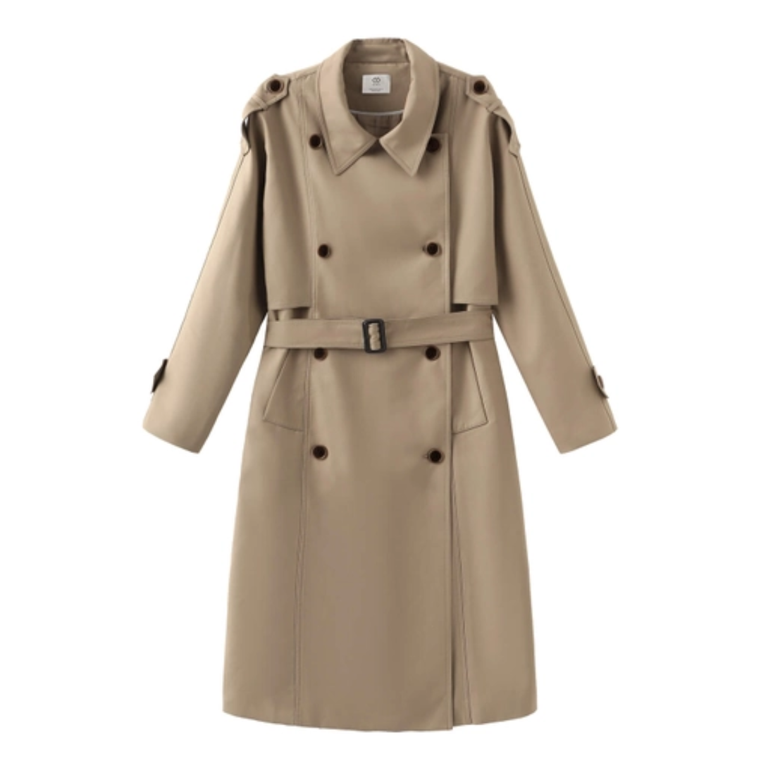Double Breasted Trench Coat with Belt