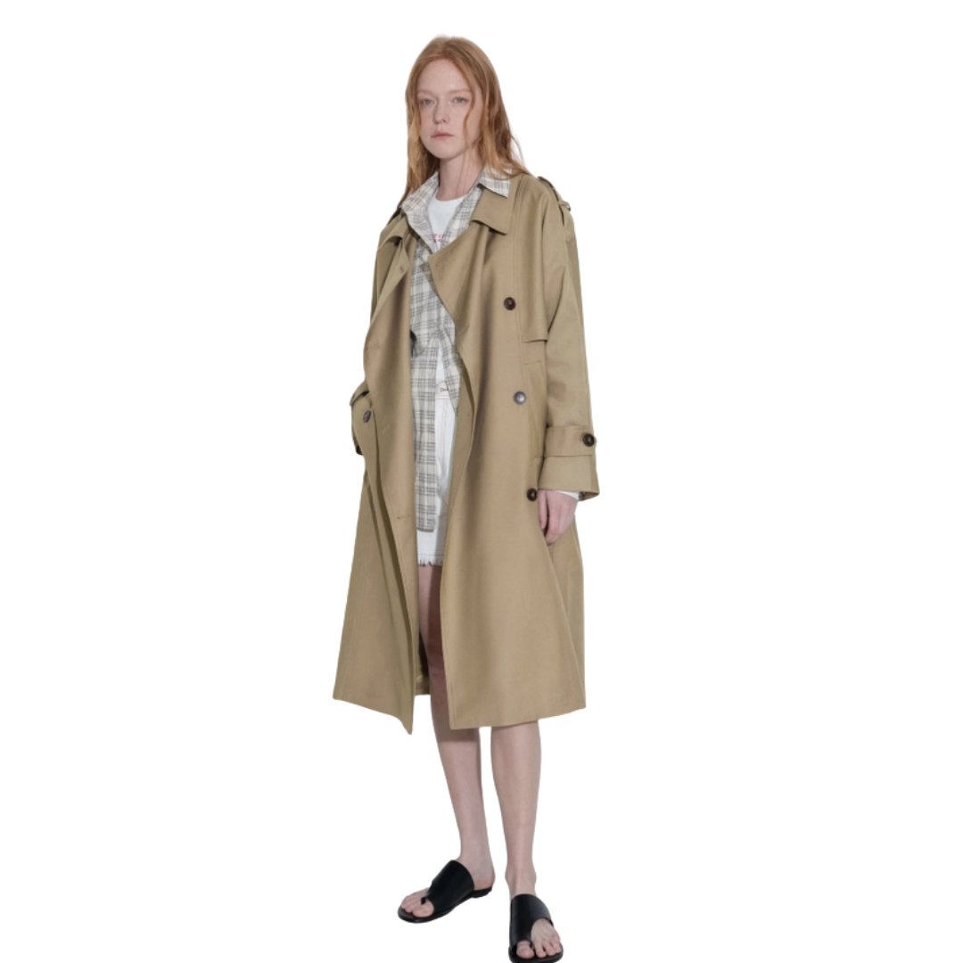 Double Breasted Trench Coat with Belt