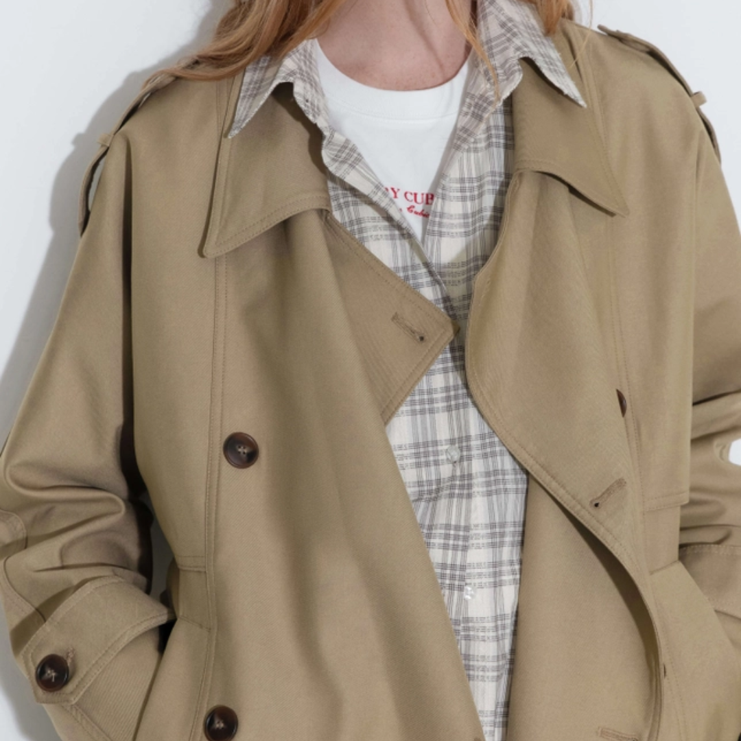 Double Breasted Trench Coat with Belt