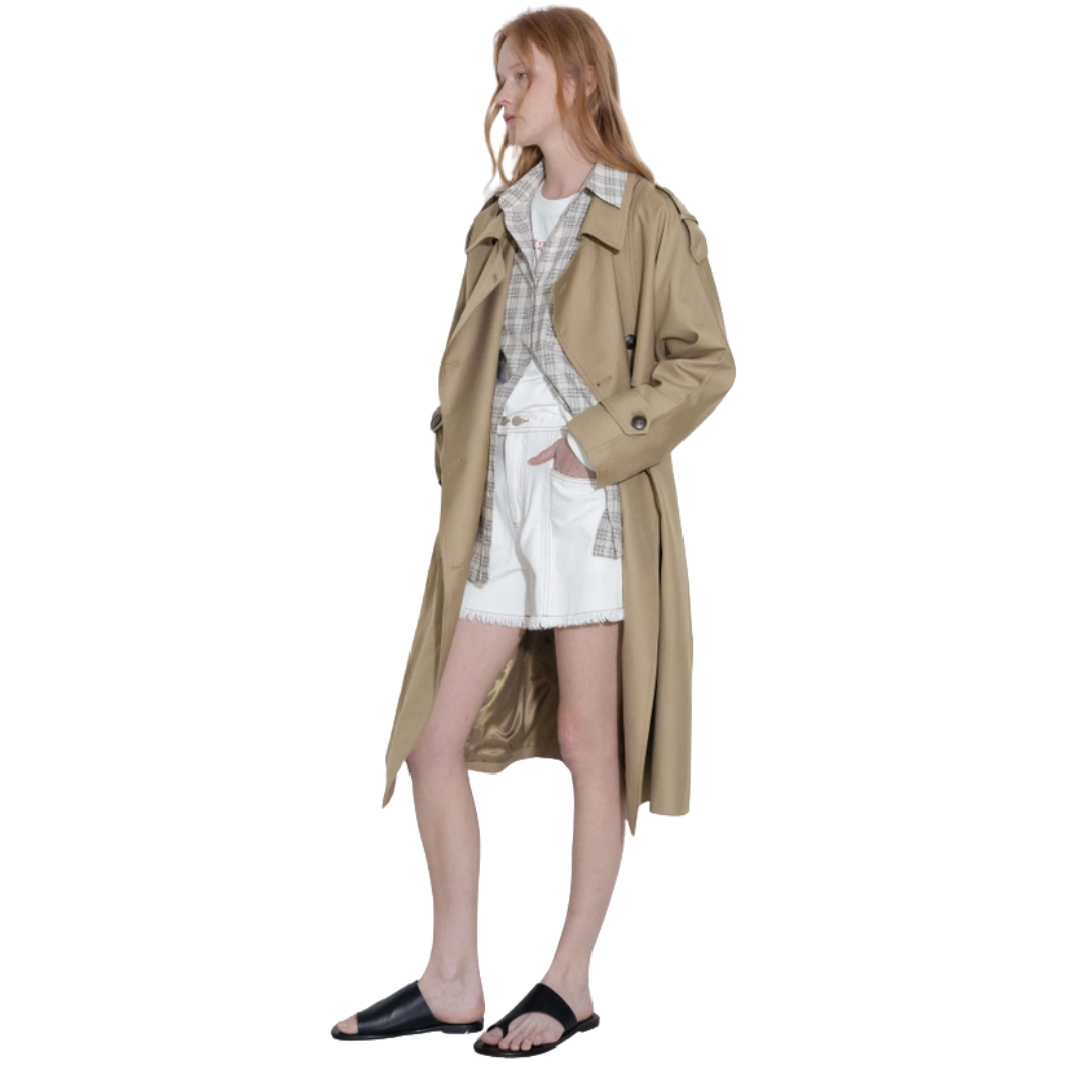 Double Breasted Trench Coat with Belt