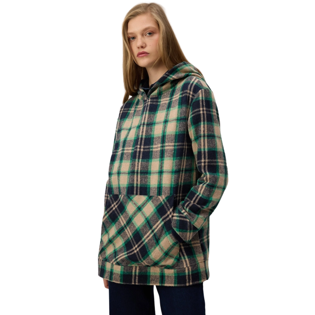 Plaid Hooded Sweatshirt