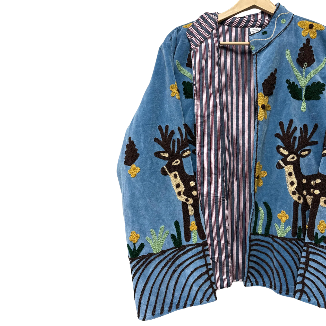 Handmade Velvet Deer Suzani Jacket