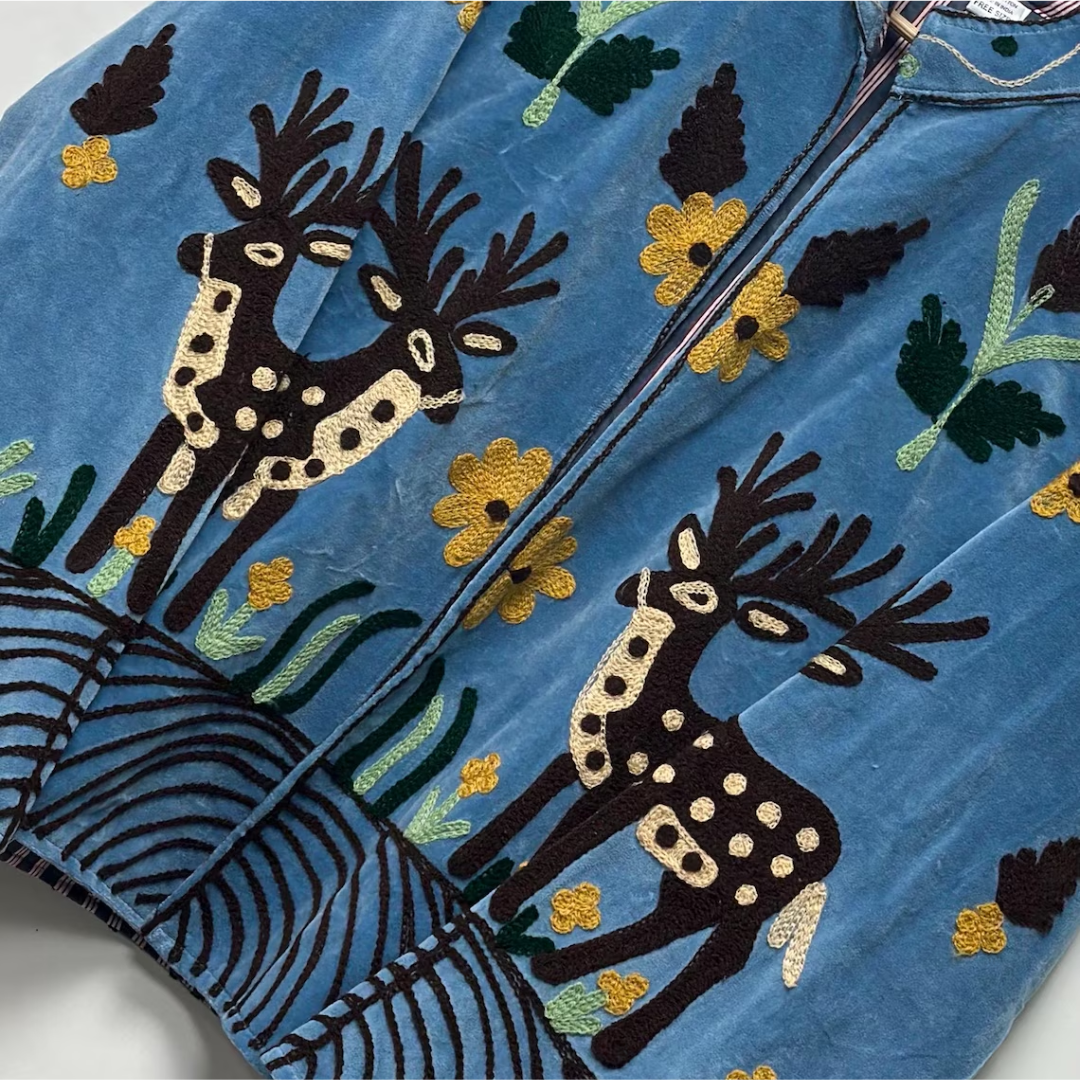 Handmade Velvet Deer Suzani Jacket