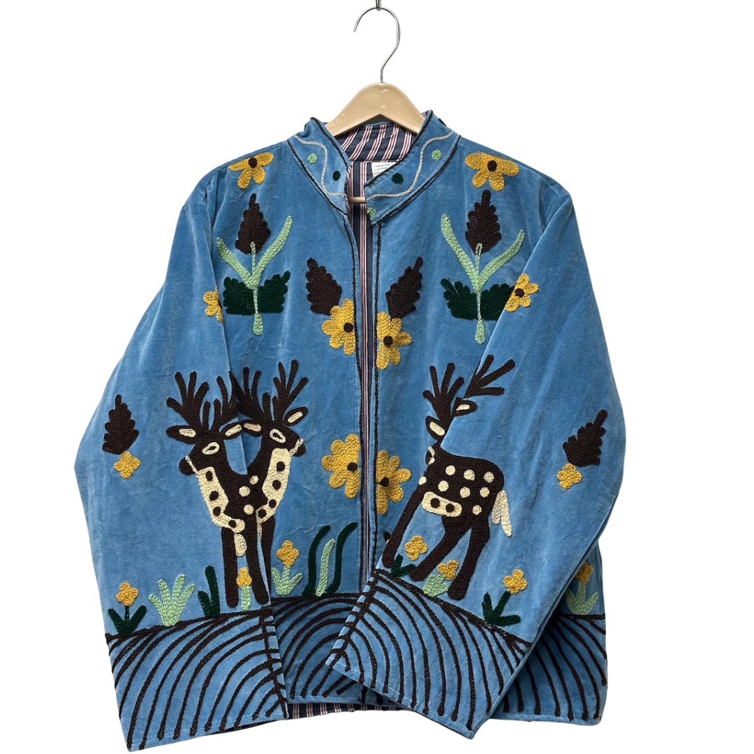 Handmade Velvet Deer Suzani Jacket