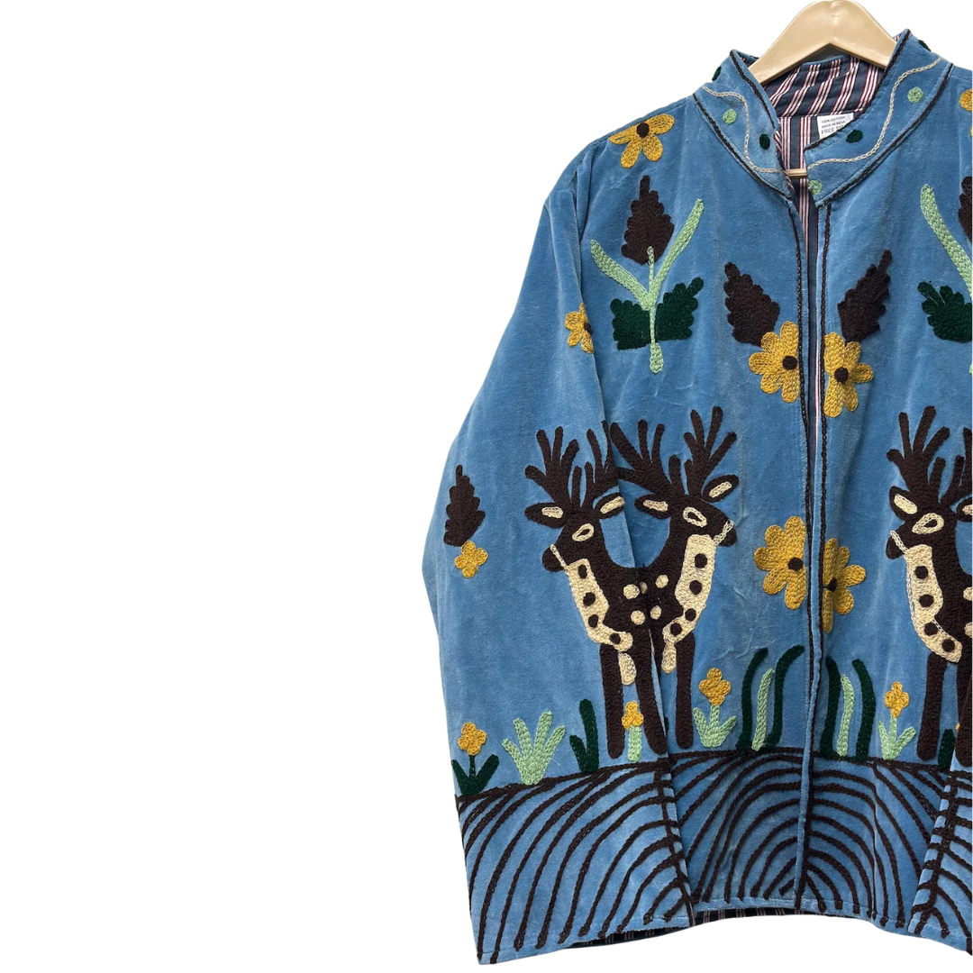 Handmade Velvet Deer Suzani Jacket